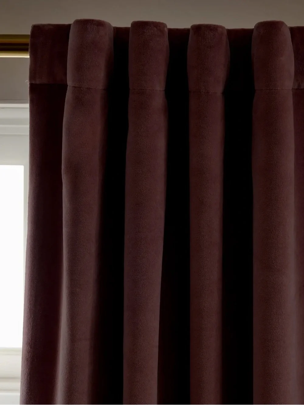 NWT QUINCE 1 48x96 Cotton Velvet True Blackout Curtain Mauve 9334